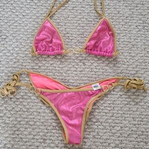 Pink and Gold Bikini Set